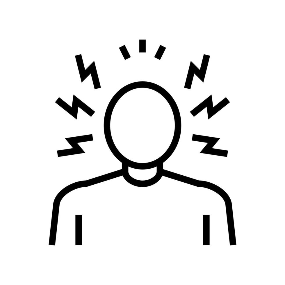 anger psychological problems line icon vector illustration