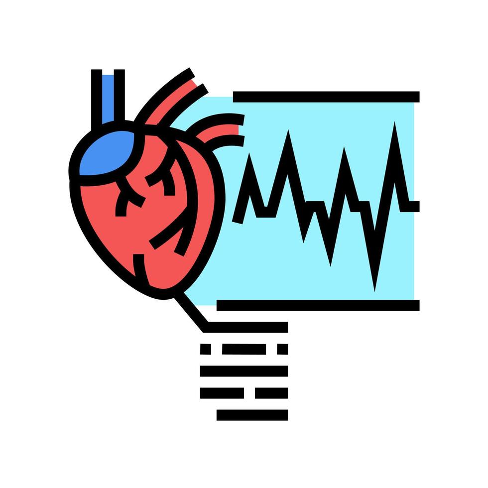 ilustración de vector de icono de color de latidos cardíacos irregulares