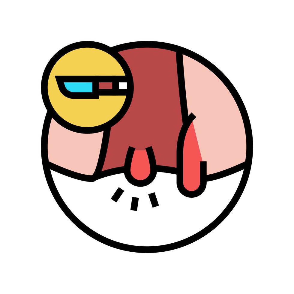 hemorrhoids disease color icon vector illustration
