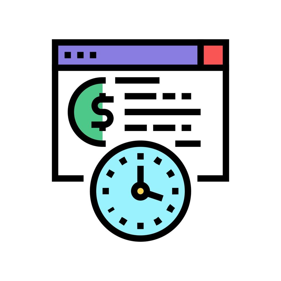 time for pay loan color icon vector illustration