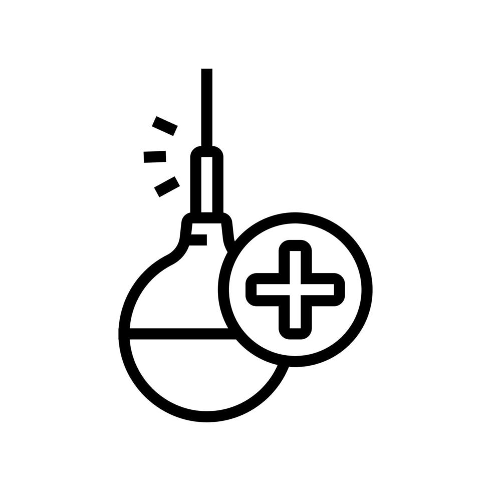 icono de línea de herramienta de enema ilustración vectorial vector