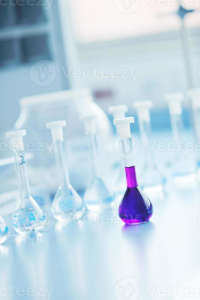 test tubes in bright modern labaratory photo