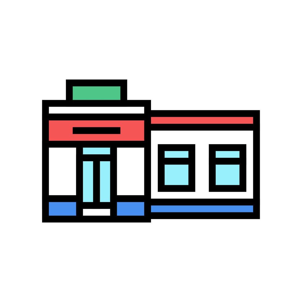 ilustración de vector de icono de color de edificio de tienda