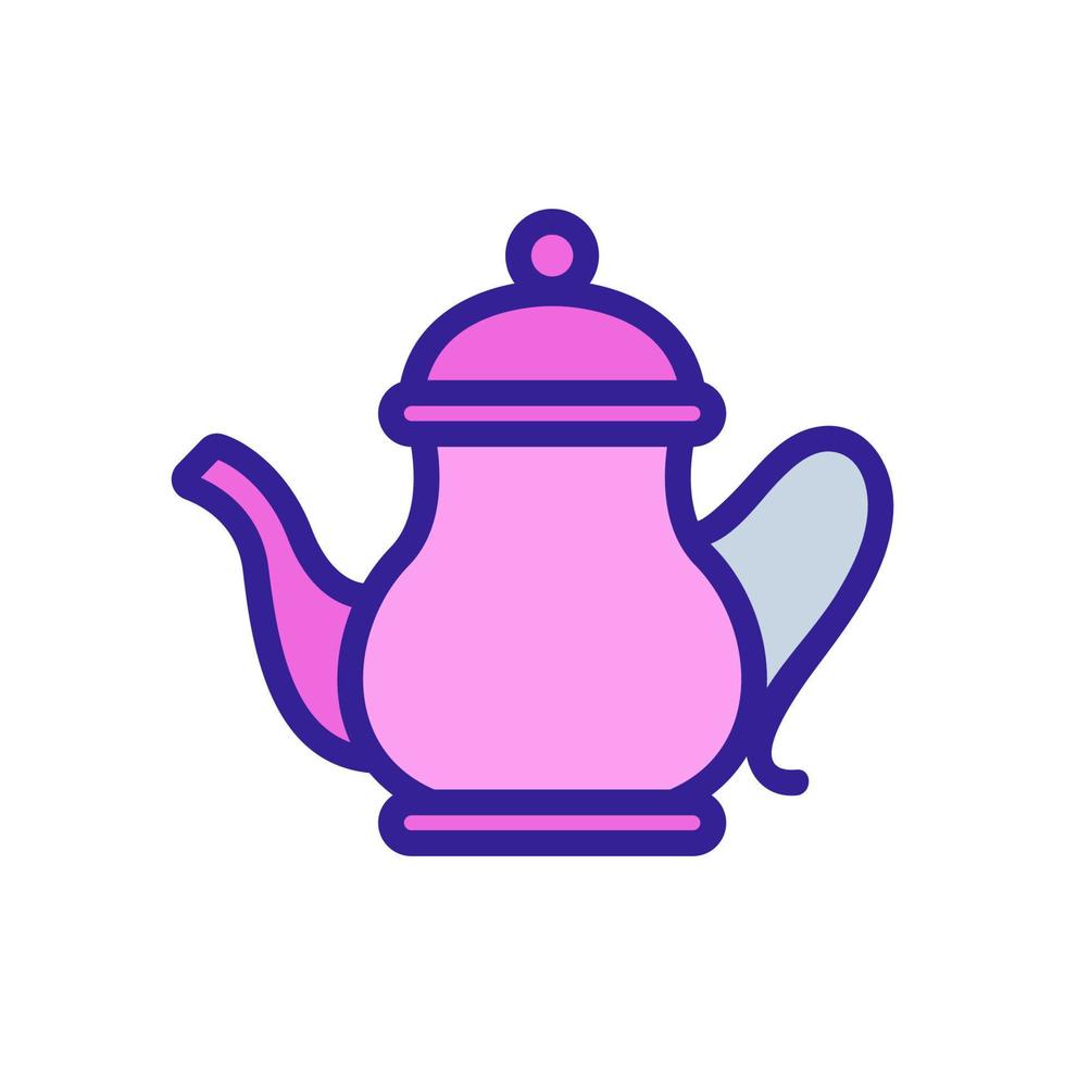 porcelain teapot with lid icon vector outline illustration