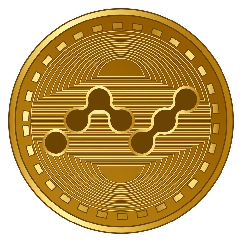 Ilustración de vector de moneda de criptomoneda nano futurista de oro