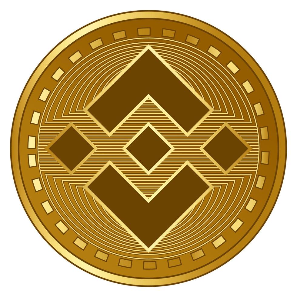 gold futuristic binance cryptocurrency coin vector illustration