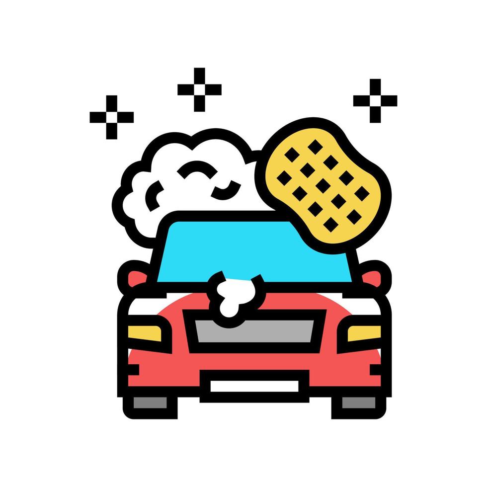 ilustración de vector de icono de color de lavado de coches