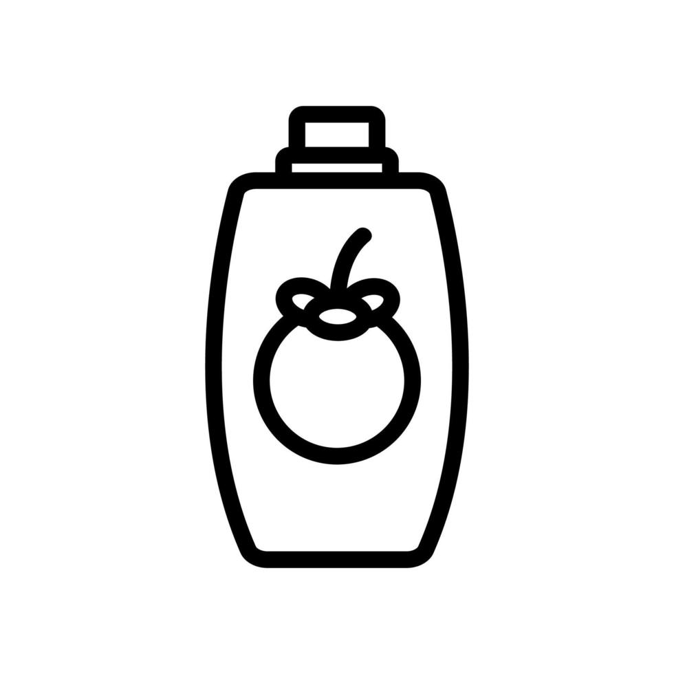 ilustración de contorno de vector de icono de botella de champú de mangostán