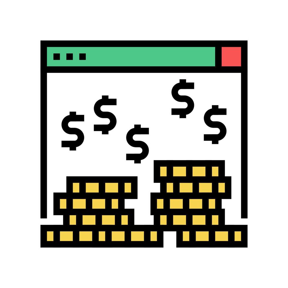 ganar dinero en internet color icono vector ilustración