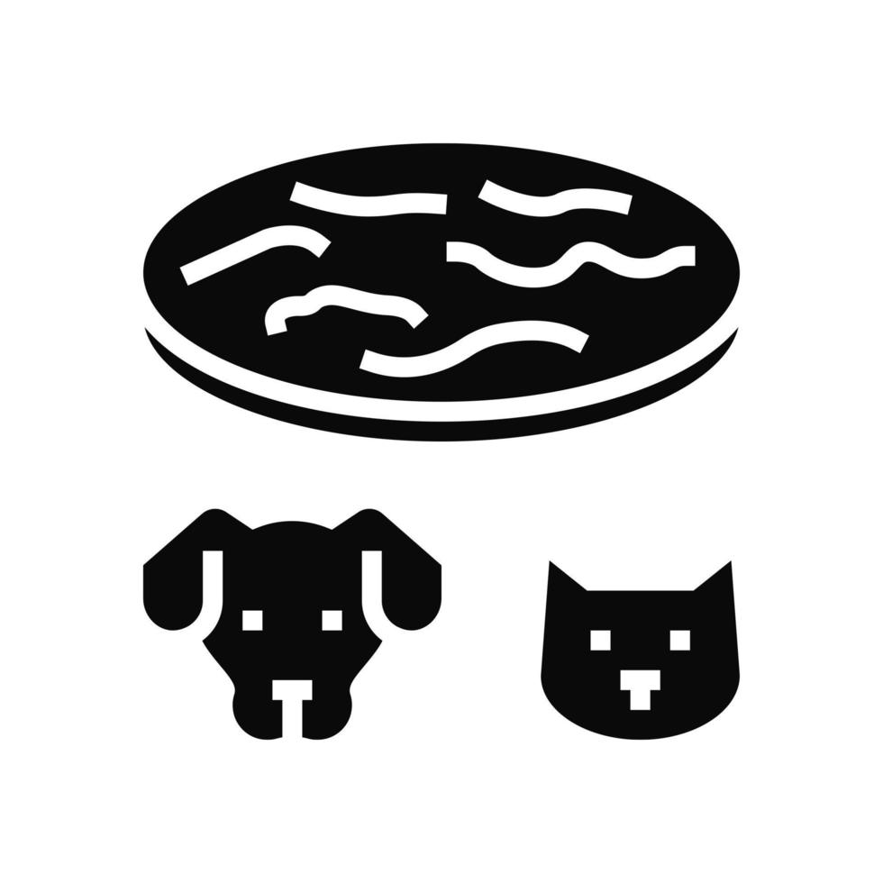 tapeworm animal disease glyph icon vector illustration