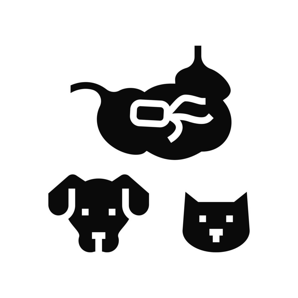 salmonelosis perro y gato glifo icono vector ilustración