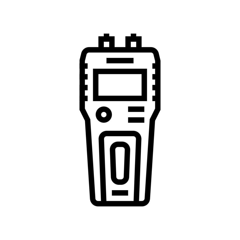 moisture meter carpenter digital device line icon vector illustration