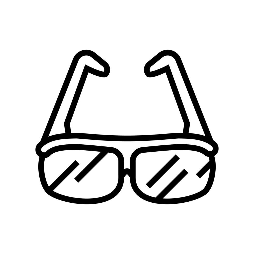 Ilustración de vector de icono de línea de gafas 3d