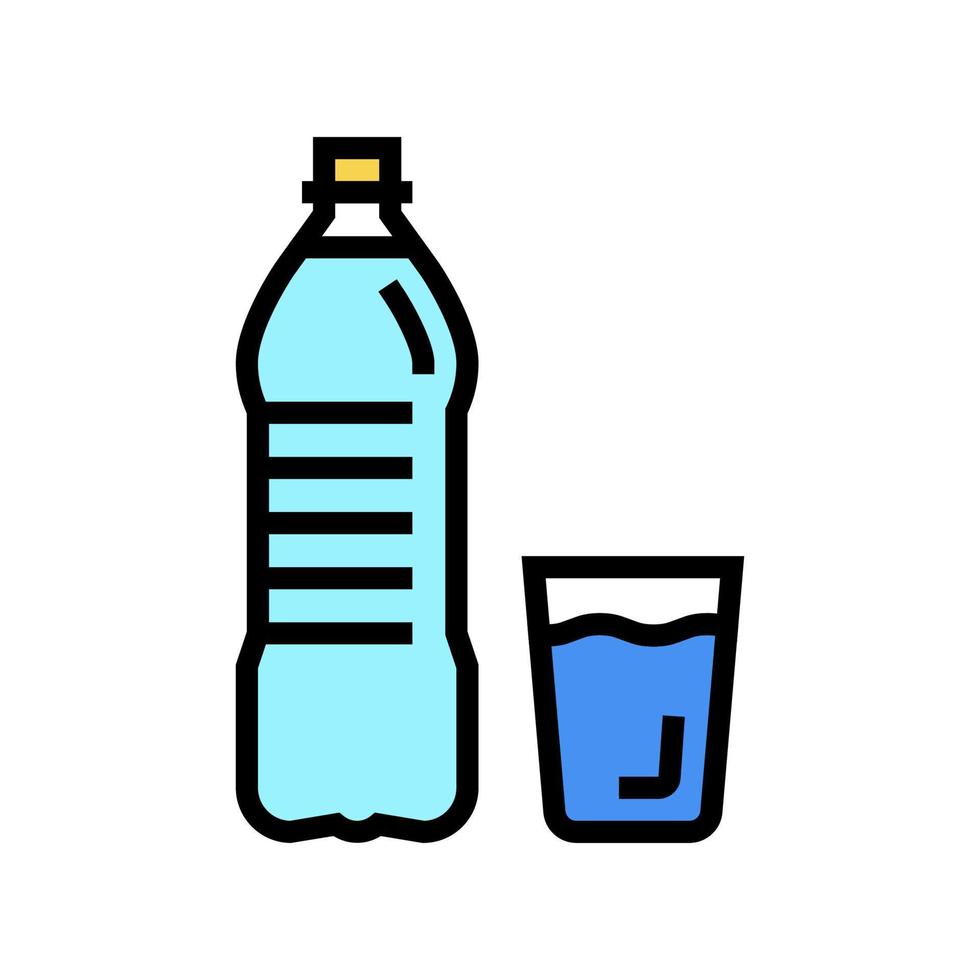 bottle and cup water color icon vector illustration