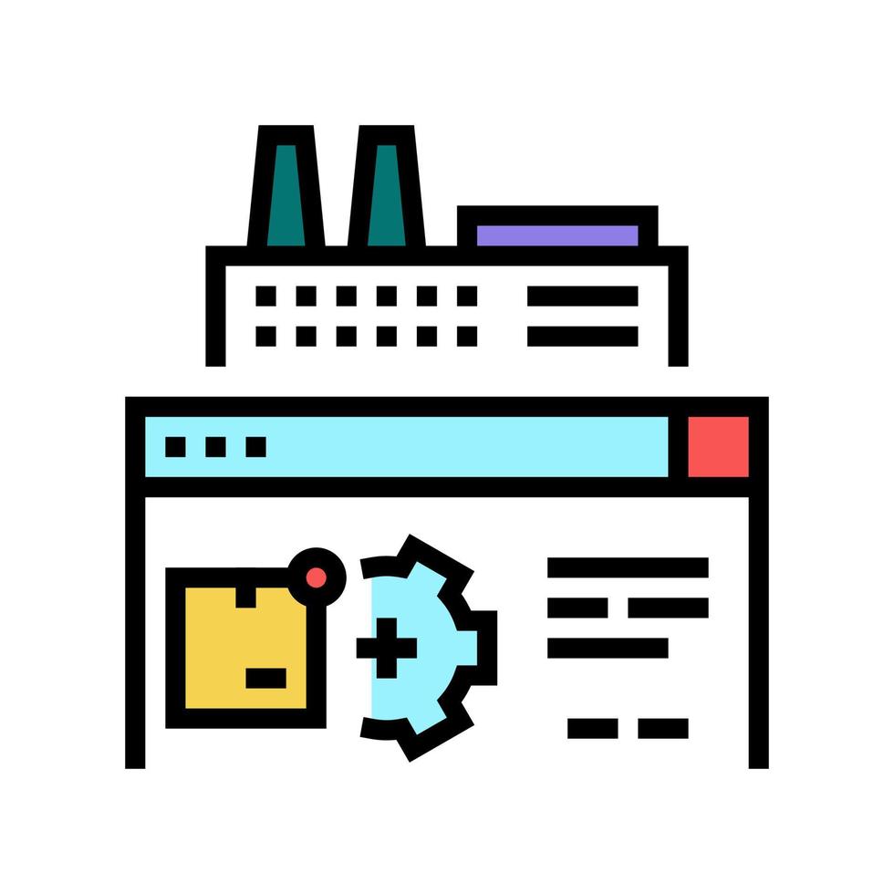 factory manufacturing automation color icon vector illustration