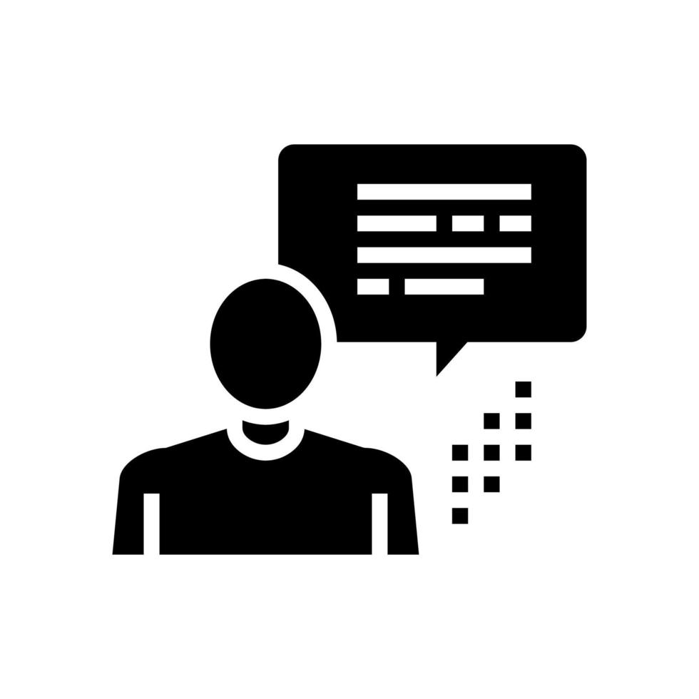 human talking glyph icon vector illustration