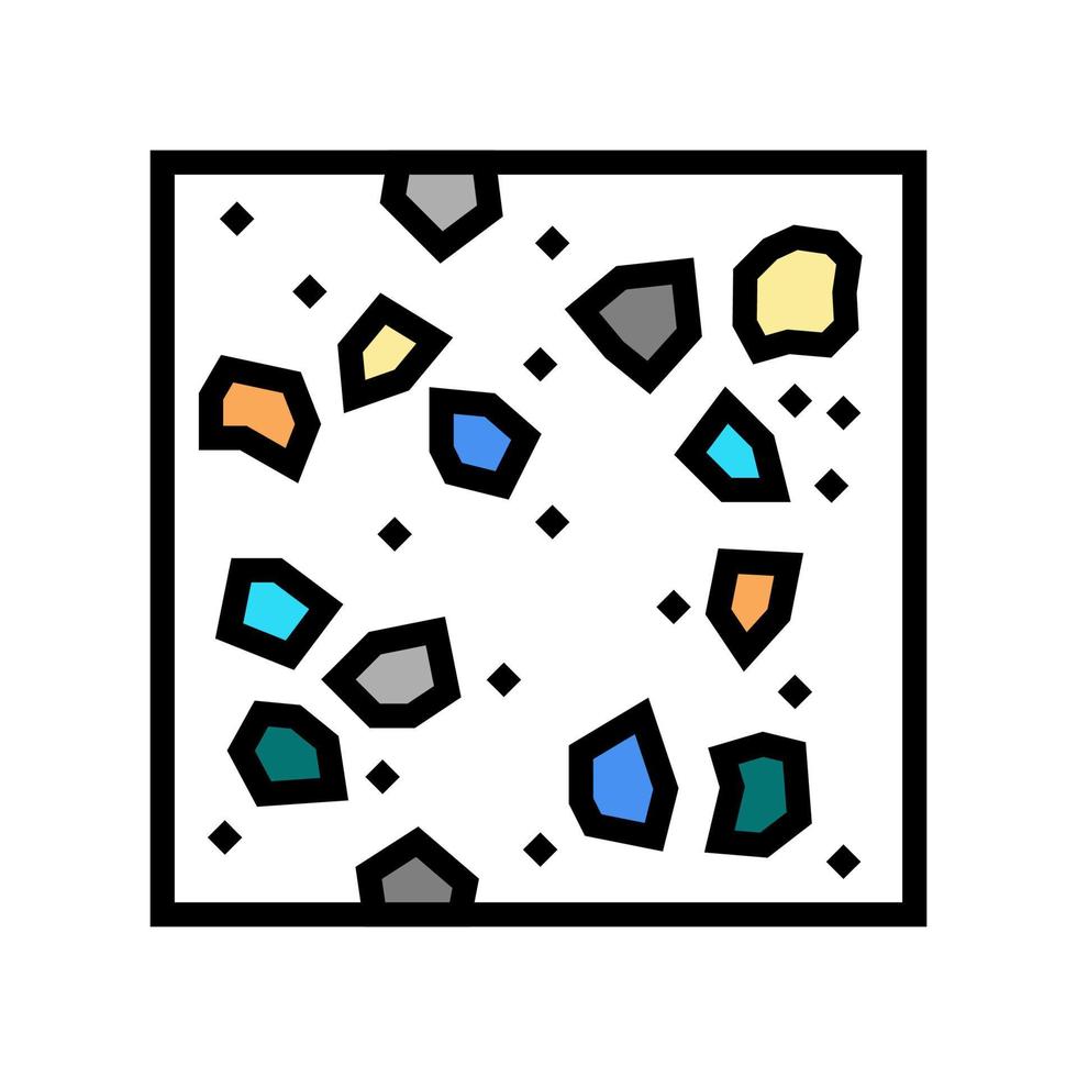 Ilustración de vector de icono de color de suelos de mosaico de terrazo