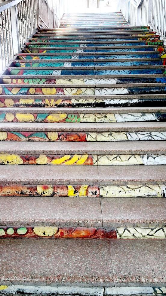 Railway platform stairs photo