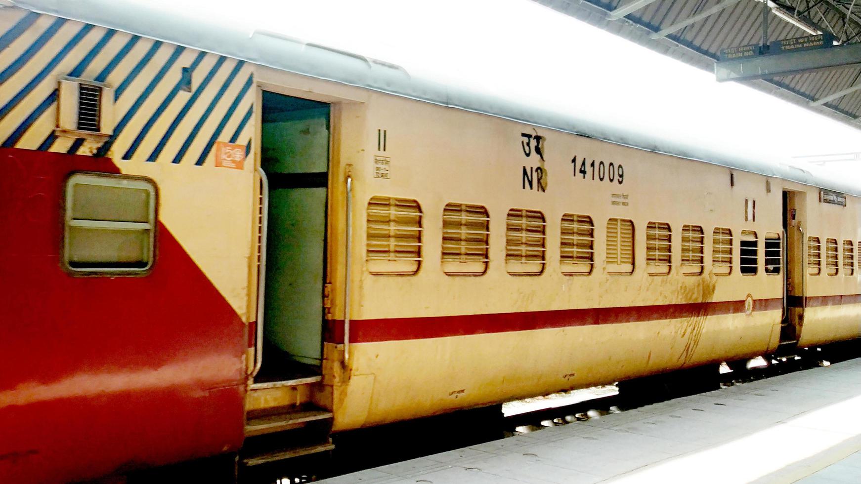 View of sleeper coach on the train station. photo