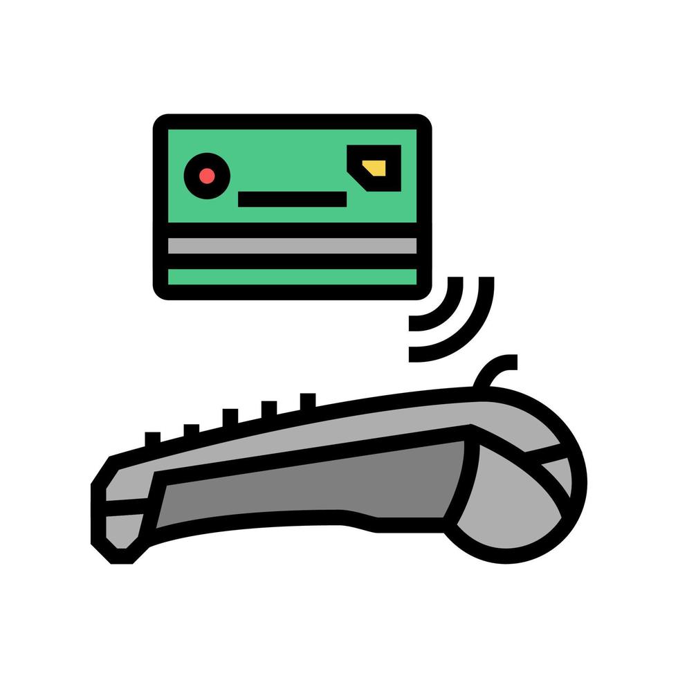 card contactless payment pos terminal color icon vector illustration