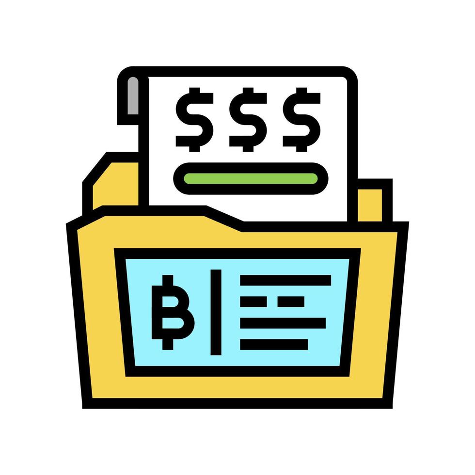 financial report digital coin color icon vector illustration