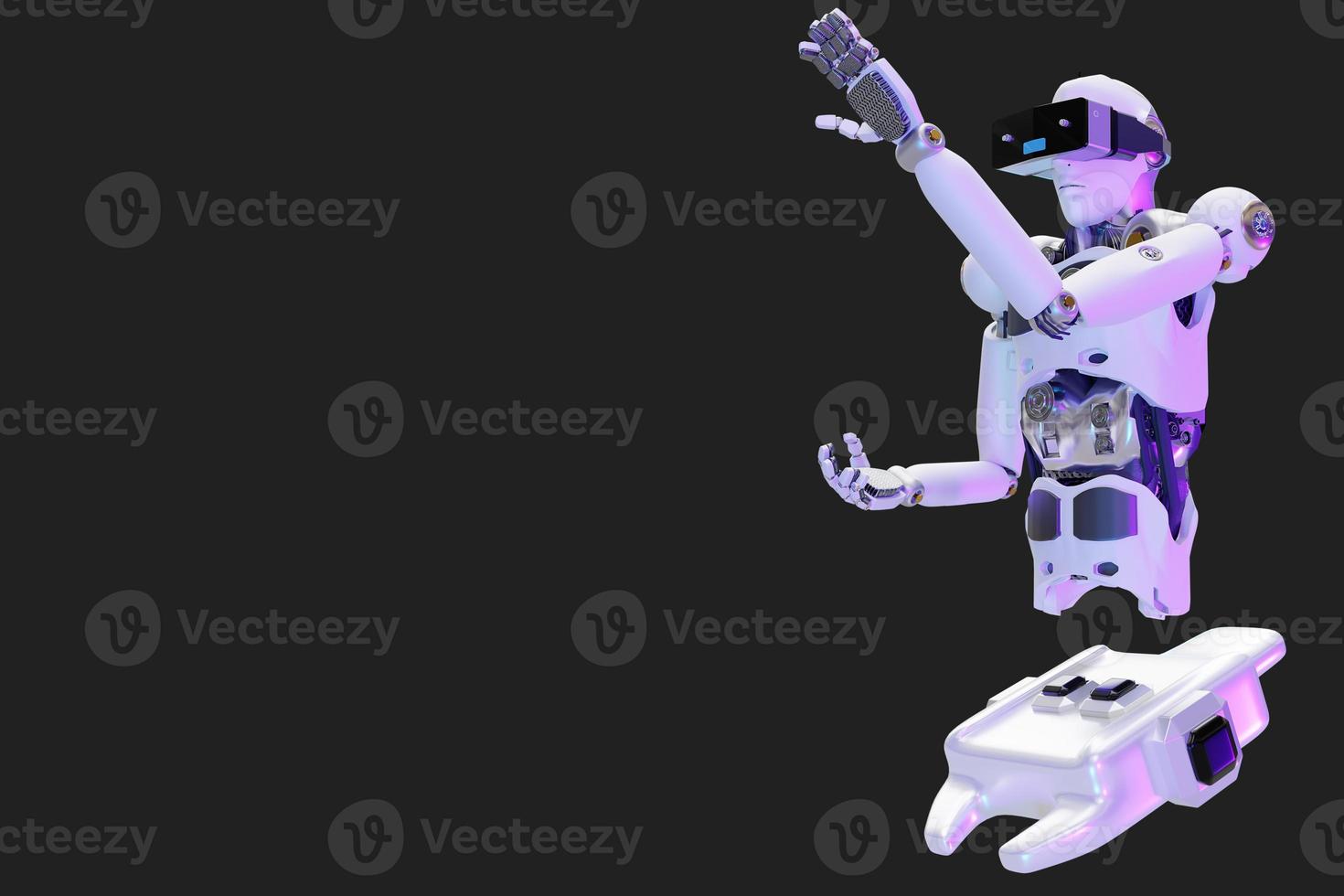 Robot metaverse VR avatar reality game virtual reality of people blockchain technology investment, business lifestyle virtual reality vr world connection cyber avatar metaverse people 2022 3D RENDER photo