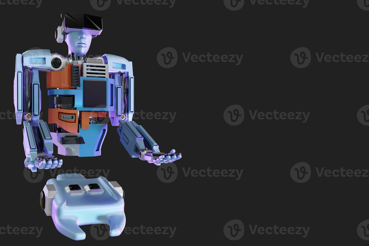 Robot metaverse VR avatar reality game virtual reality of people blockchain technology investment, business lifestyle virtual reality vr world connection cyber avatar metaverse people 2022 3D RENDER photo