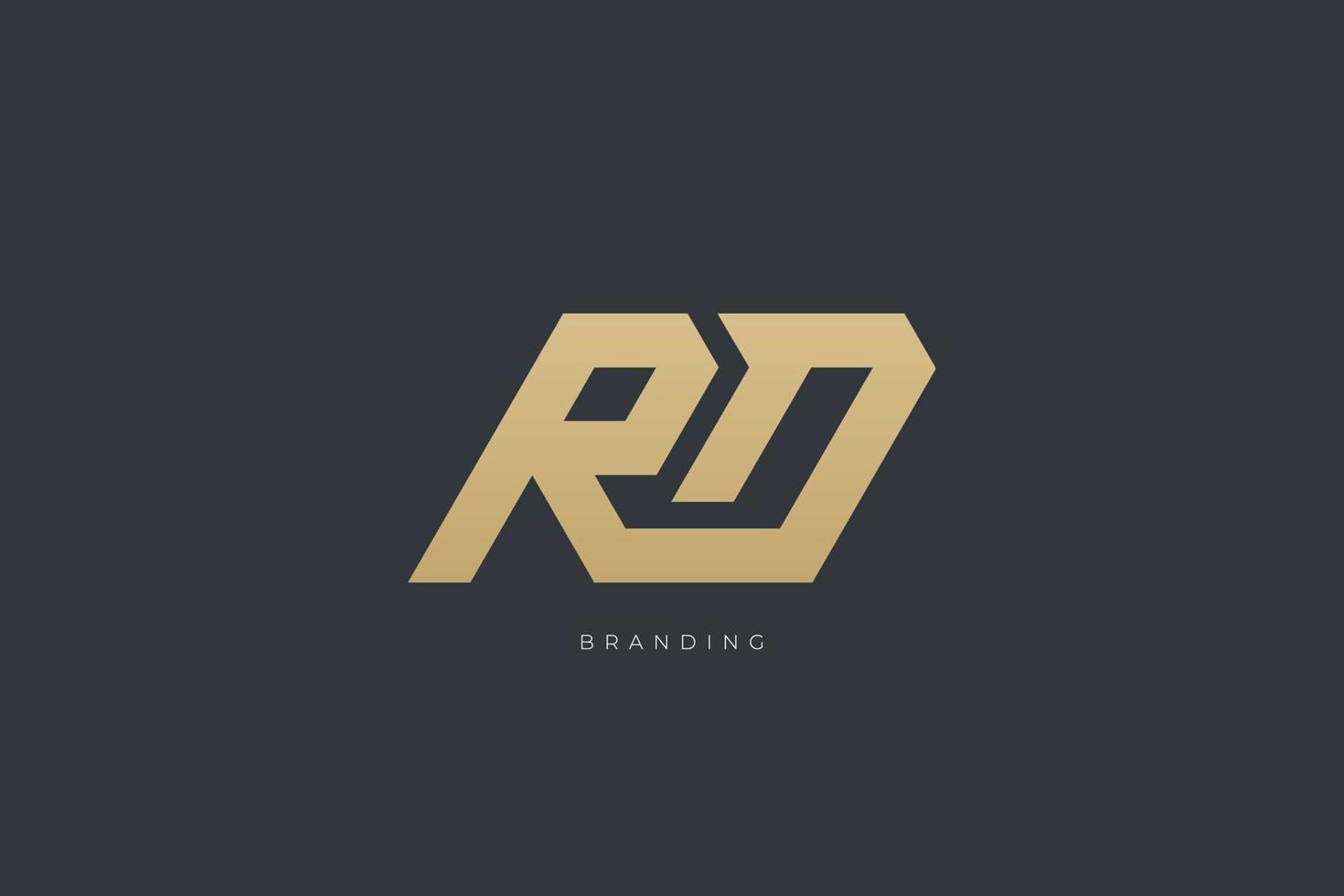 rd letra r combinación monograma logo vector