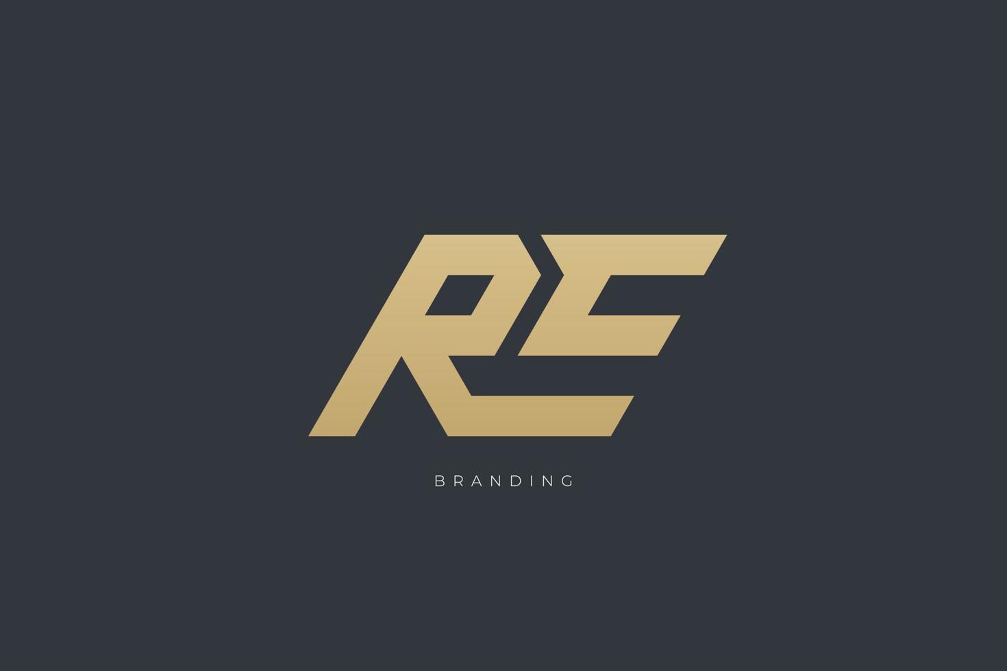 logotipo de monograma de combinación de letra r re vector