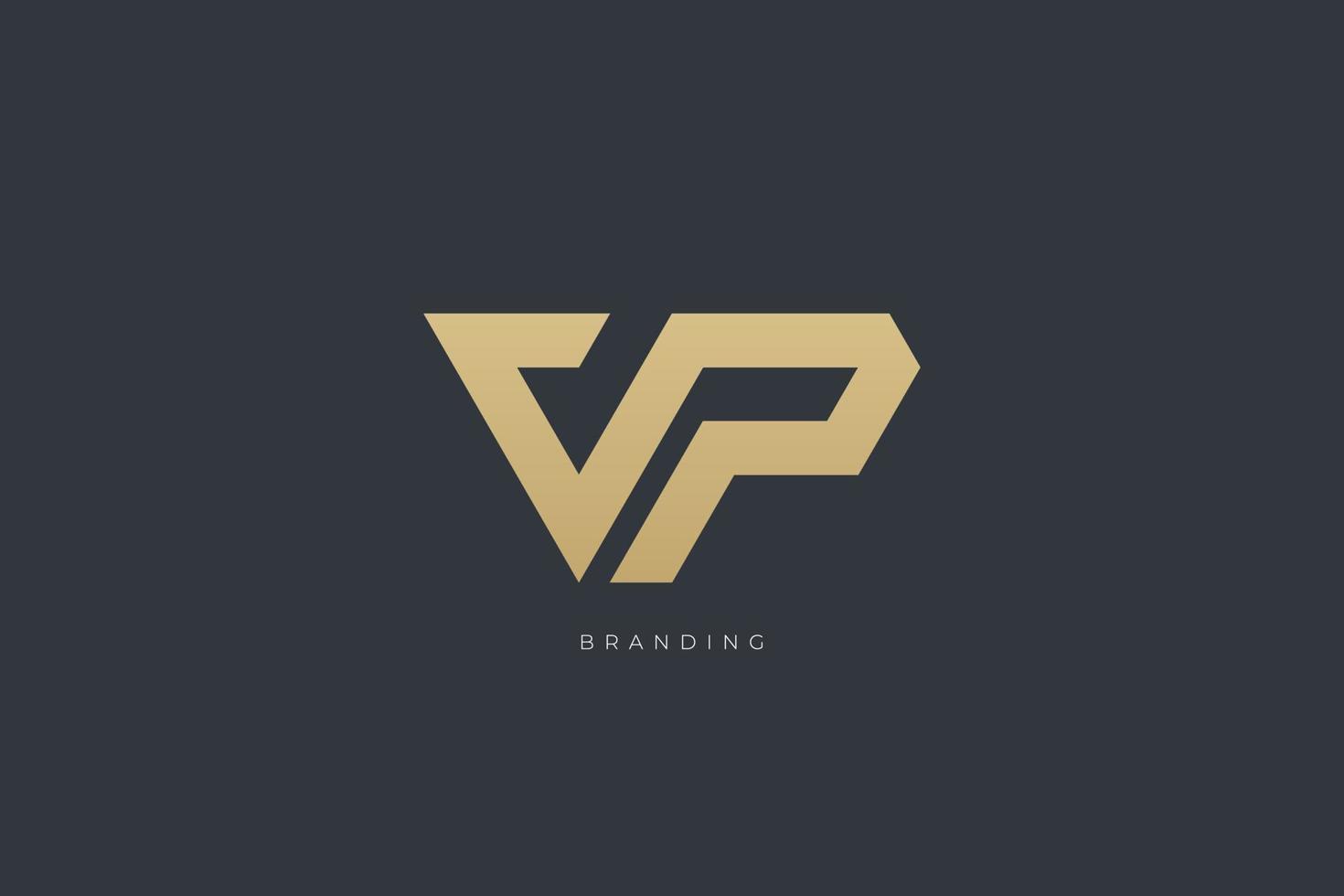 logotipo de monograma de combinación vp letra v vector