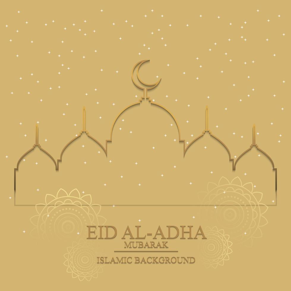 feliz fondo del festival eid al adha bakrid. plantilla de banner de vacaciones musulmanas planas. tarjeta de felicitación de celebración de religión. mubarak celebra el telón de fondo del evento. ilustración vectorial vector