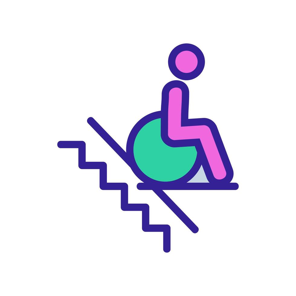 ilustración de contorno de vector de icono de silla de ruedas de hombre