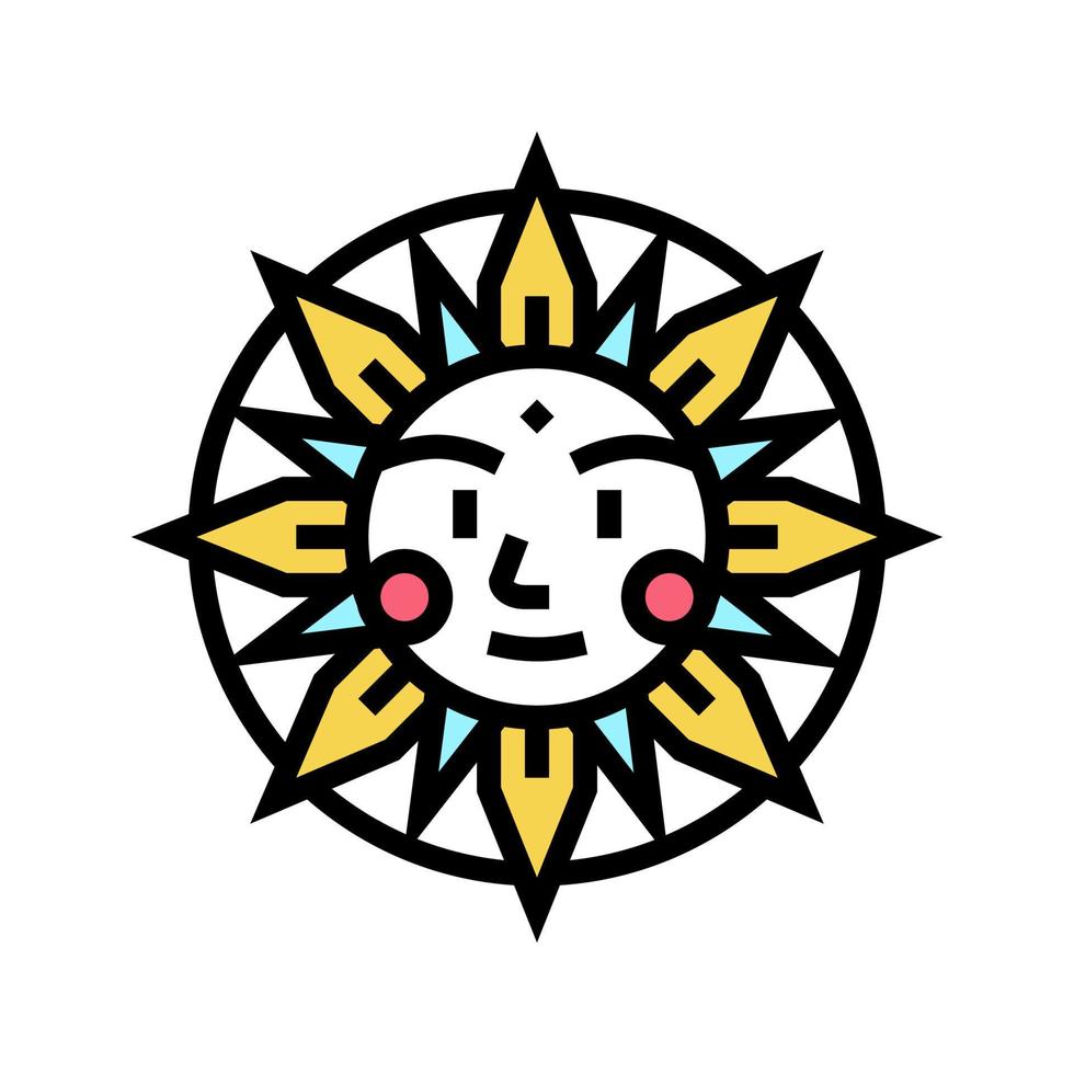 sun occult symbol color icon vector illustration