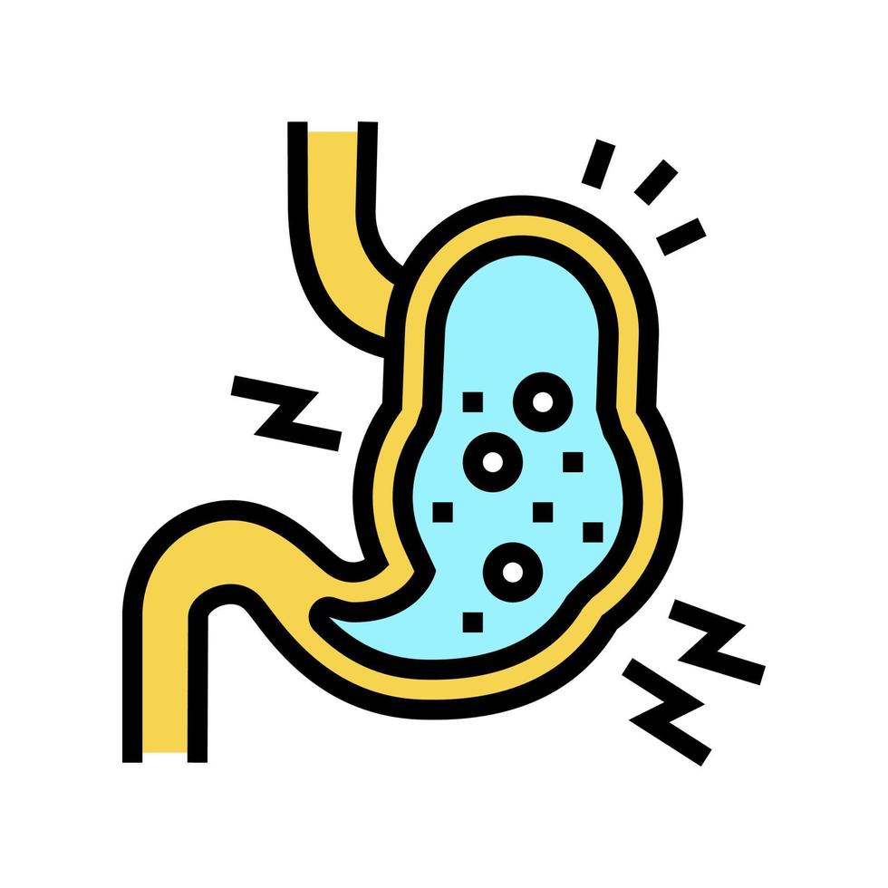 stomach upset color icon vector illustration