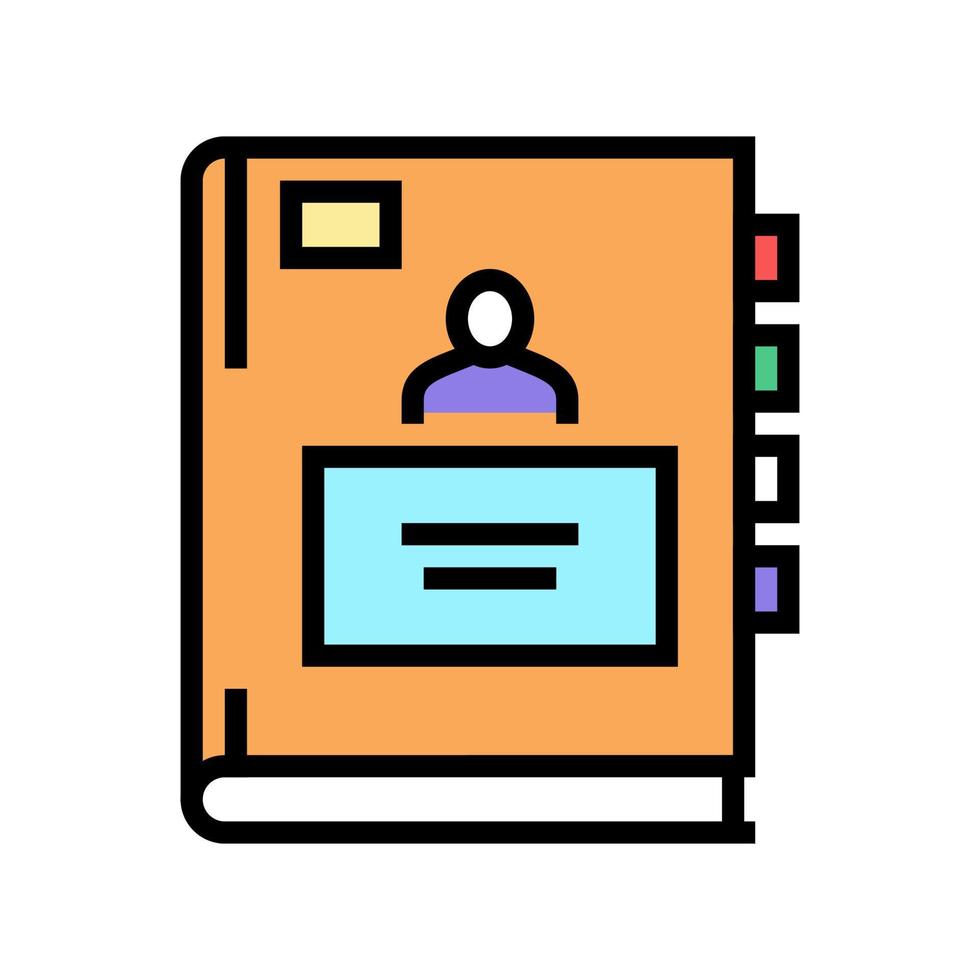 ilustración de vector de icono de color de cuaderno de alumno