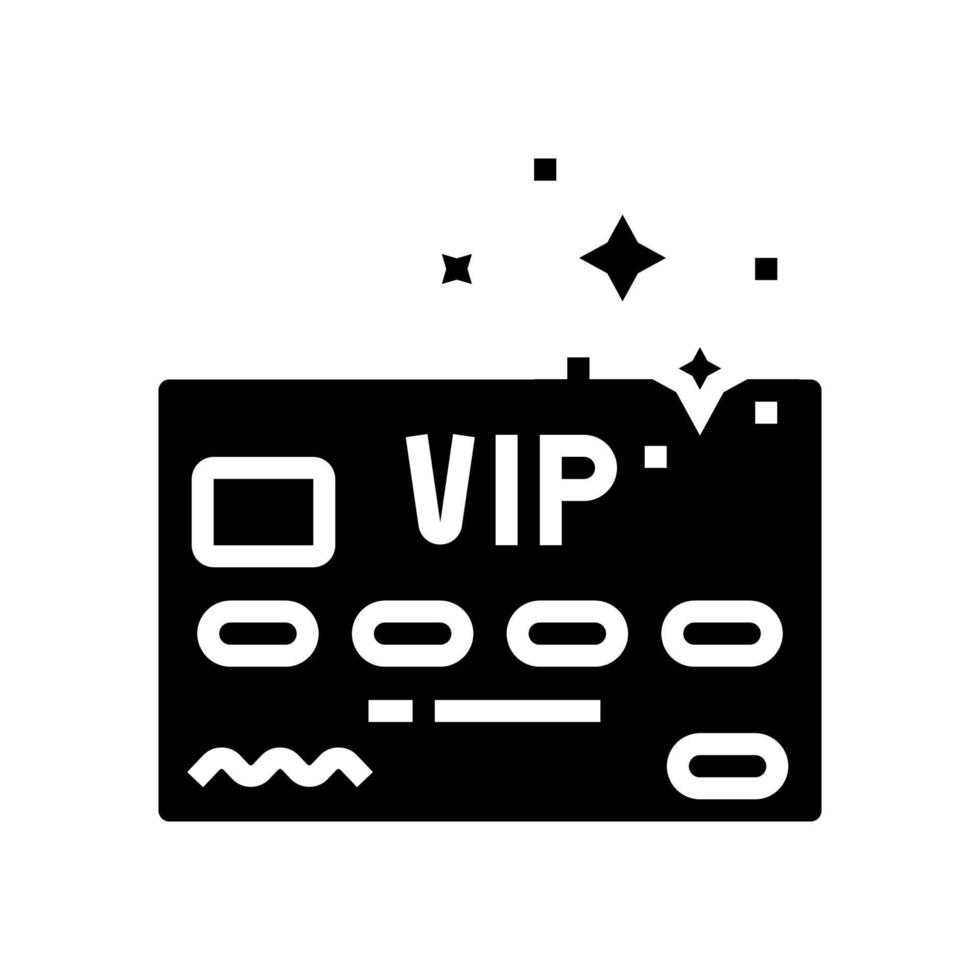 vip premium line card glyph icon vector illustration