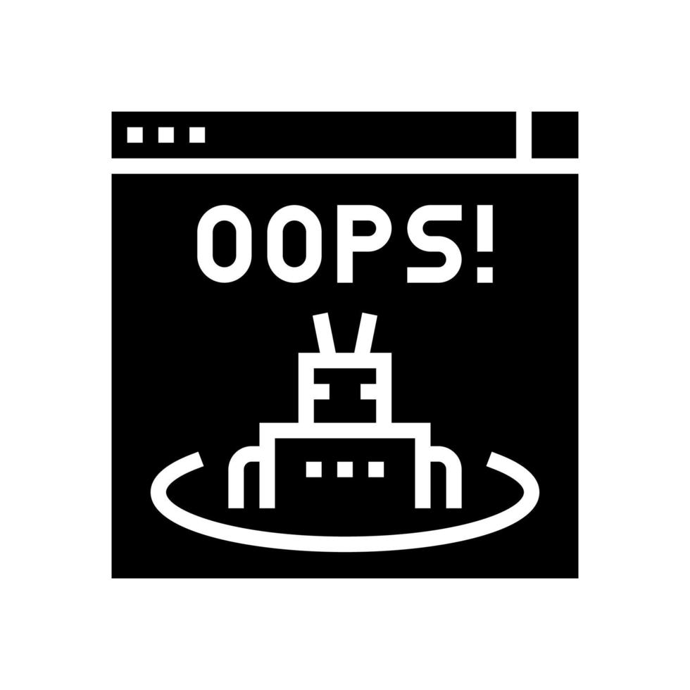 oops web error glyph icon vector illustration