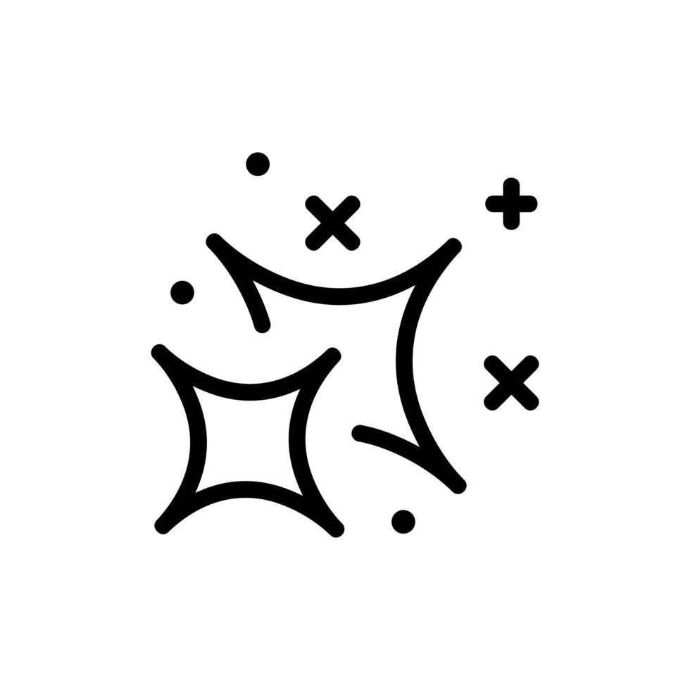 flickering of curved four pointed star icon vector outline illustration