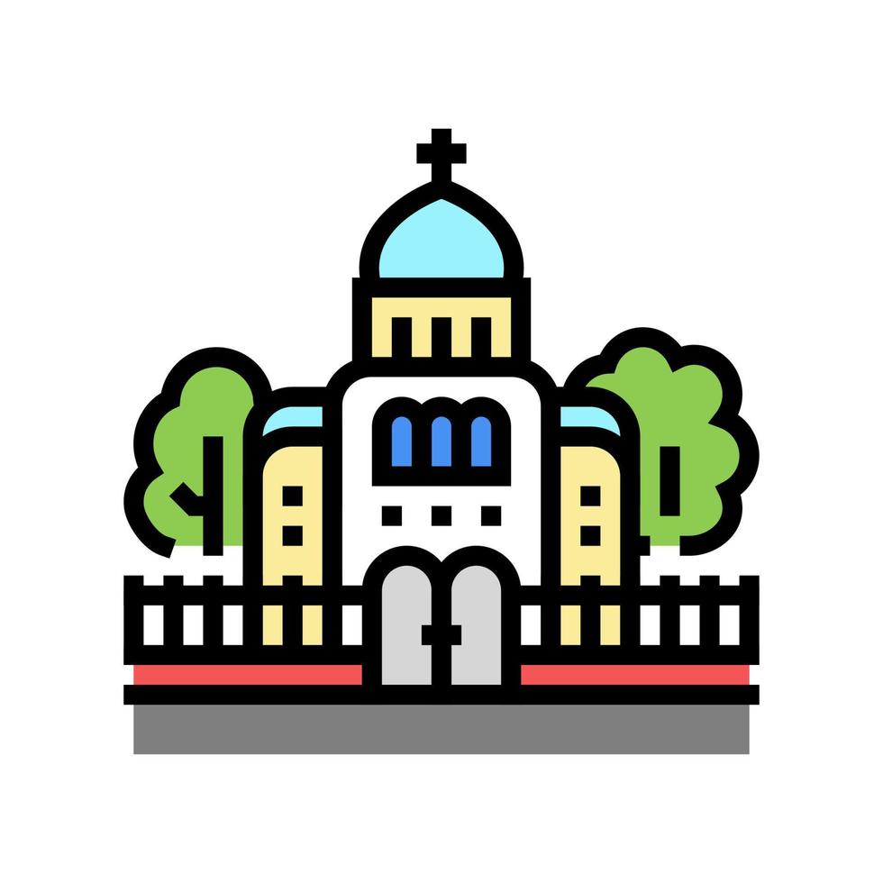 temple cathedral praying building color icon vector illustration
