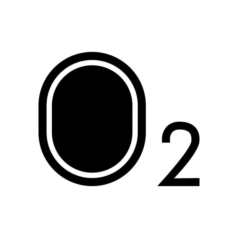 o2 oxygen glyph icon vector illustration