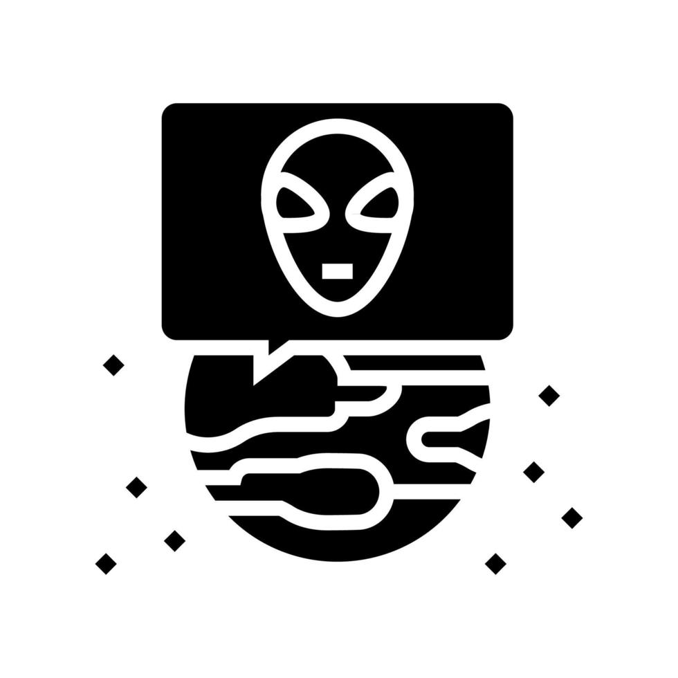 ilustración de vector de icono de glifo de planeta alienígena