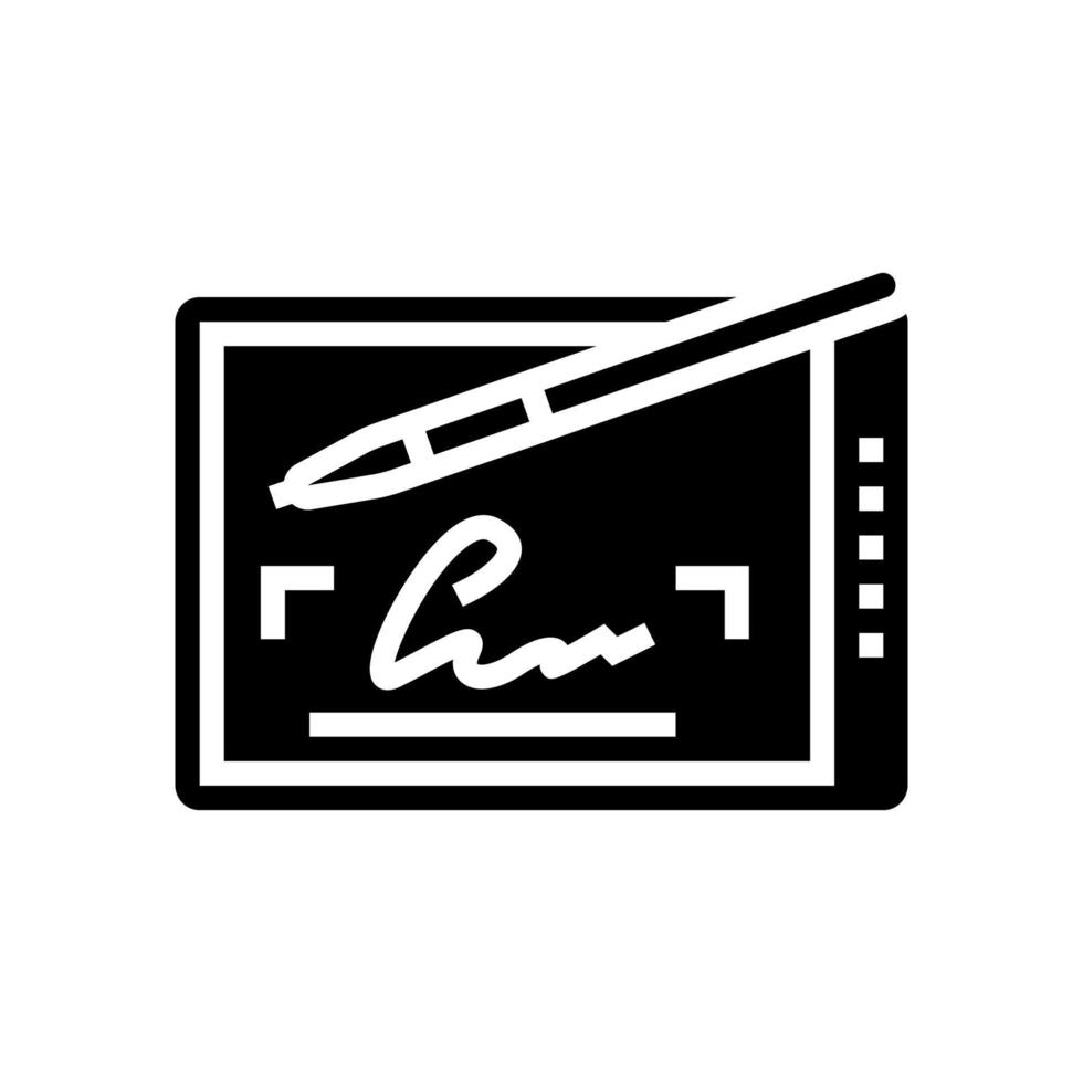 signature digital glyph icon vector illustration