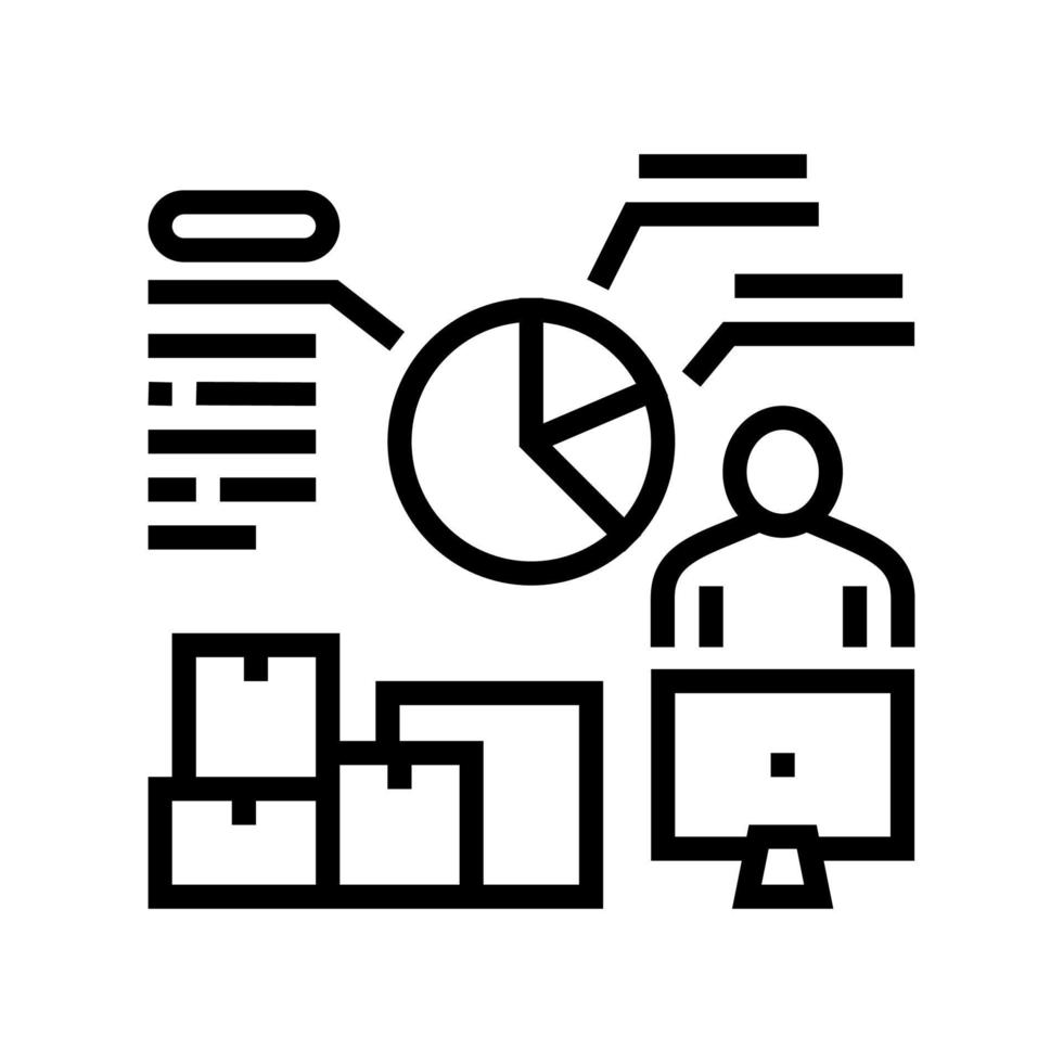 analytics shipment logistics line icon vector illustration