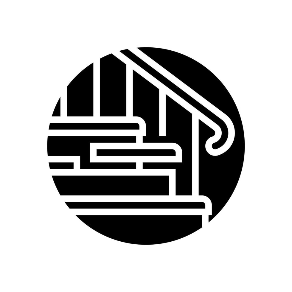 ilustración de vector de icono de glifo de restauración de escalera