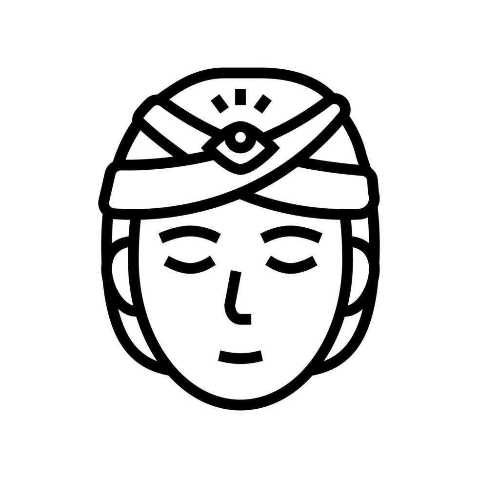 adivinación línea astrológica icono vector ilustración