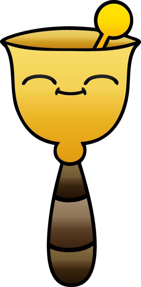 gradient shaded cartoon school bell vector