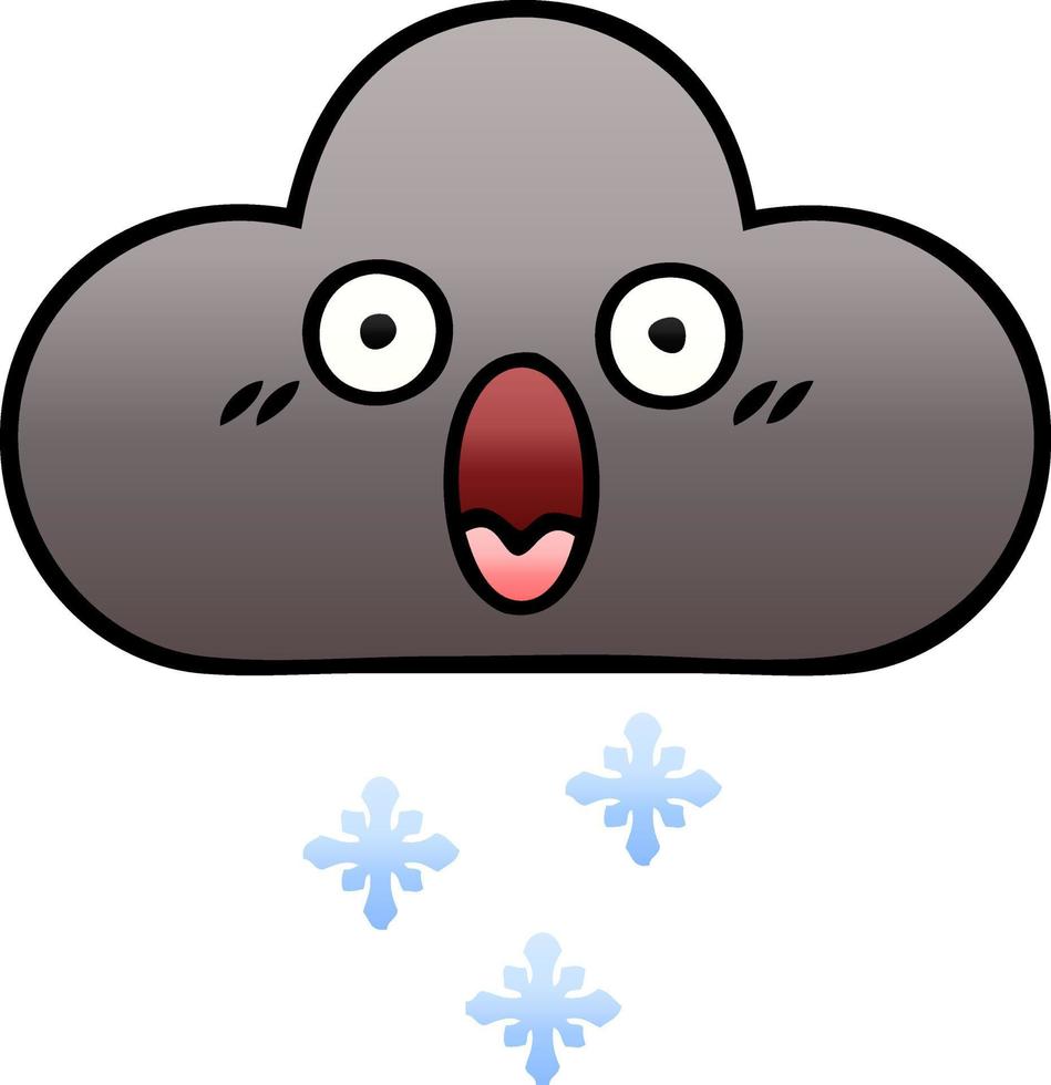 gradient shaded cartoon storm snow cloud vector