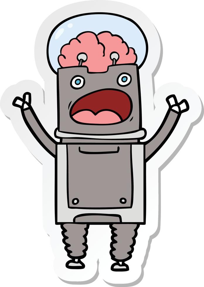 sticker of a cartoon robot vector