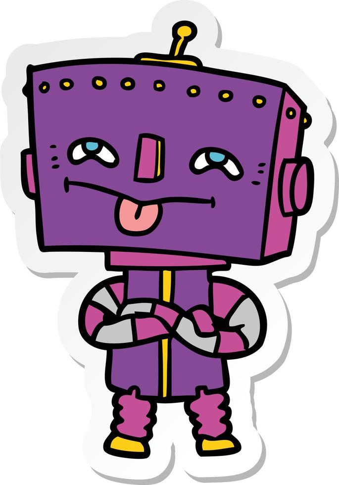 sticker of a cartoon robot vector