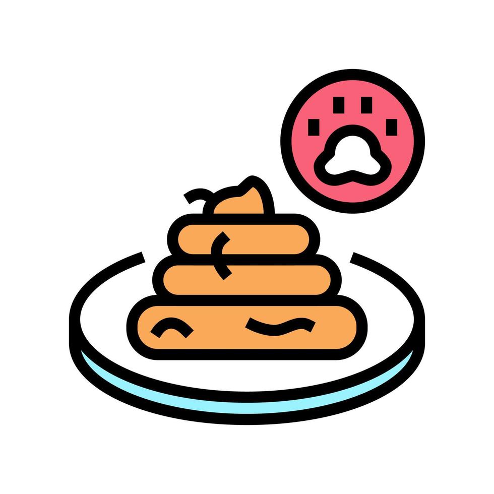 tapeworm in poo color icon vector illustration